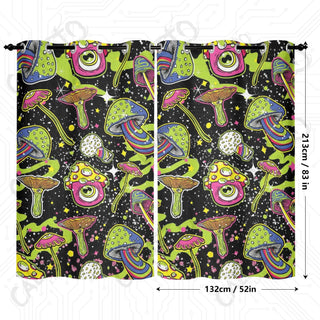 Stay Trippy Little Hippie Mushroom Window Curtains (2 PCS) 84x52 IN