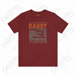 Men’s ’Daddy’ Daily Nutrition Value Dad Graphic Shirt: A Playful and Practical Gift for Father’s Day - Cardinal