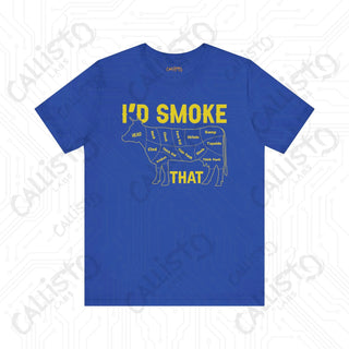 Men’s ’I’d Smoke That’ Funny Cow Shirt: Hilarious BBQ Apparel for Grill Masters and Beef Enthusiasts - True