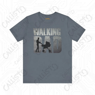 Men’s ’The Walking Dad’ Funny Zombie Shirt: Hilarious Father’s Day Gift Idea for Dads Who Love Zombies - Steel