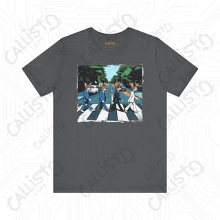 Men’s Humorous Shirt: Funny Cats Crossing the Street Design - Quirky Tee for Cat Lovers and Humor Enthusiasts