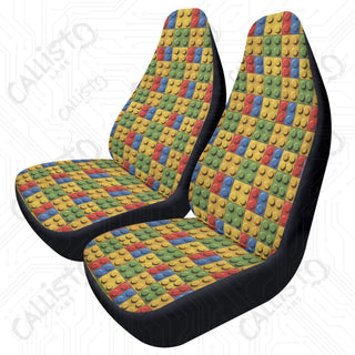 Premium Lego Brick Seat Covers Cars | Durable Polyester & Stretch Fabric | Elastic Backing | Secure Fit | Customizable