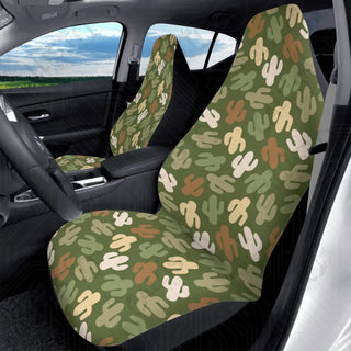 Cactus Flower Front Seat Covers | Premium Quality | Durable Polyester | Stretch & Secure Fit | Custom Car Interior