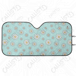 Daisy Flower Power Car Sunshade - Oxford Fabric UV Protector | Unique Design Custom Crafted - M