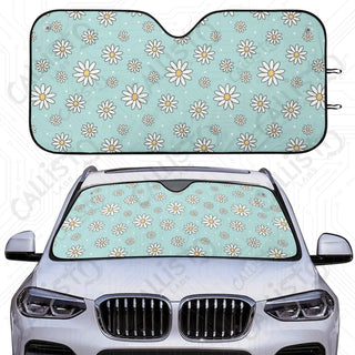 Daisy Flower Power Car Sunshade - Oxford Fabric UV Protector | Unique Design Custom Crafted