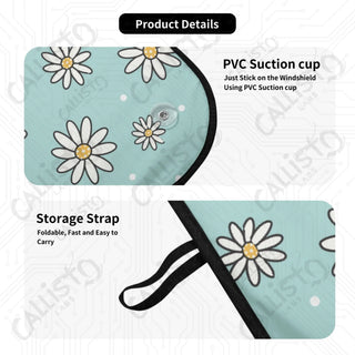 Daisy Flower Power Car Sunshade - Oxford Fabric UV Protector | Unique Design Custom Crafted