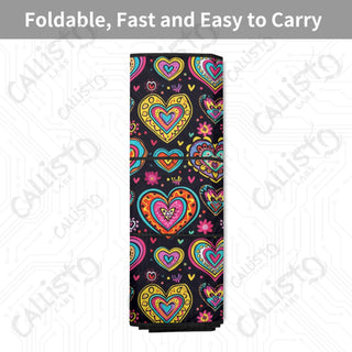 Groovy Neon Hearts Car Sunshade - Oxford Fabric UV Protector | Unique Design Custom Crafted