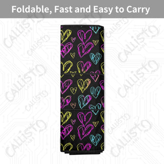 Colorful Hearts Car Sunshade - Oxford Fabric UV Protector | Unique Design Custom Crafted