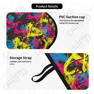 Colorful Graffiti Hearts Car Sunshade - Oxford Fabric UV Protector | Unique Design Custom Crafted