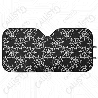 Spooky Spider Web Car Sunshade - Oxford Fabric UV Protector | Unique Design Custom Crafted - M