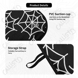 Spooky Spider Web Car Sunshade - Oxford Fabric UV Protector | Unique Design Custom Crafted