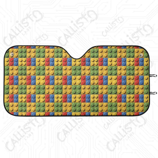 Nerds Dream Lego Brick Car Sunshade - Oxford Fabric UV Protector | Unique Design Custom Crafted - M