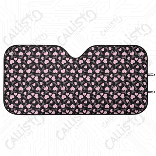 Pink Hearts & Love Car Sunshade - Car Sunshade - Oxford Fabric UV Protector | Unique Design Custom Crafted - M