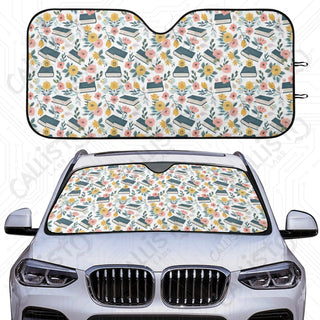 Book Lovers Sunshade | Oxford Cloth UV Protector | Custom Crafted Car Windshield Sun Shade | Protects Interior | Easy