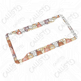 Alpaca Animal Print License Plate Frame - Personalized White Aluminum | UV Protection & Sleek Design | Stylish Car