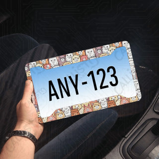 Alpaca Animal Print License Plate Frame - Personalized White Aluminum | UV Protection & Sleek Design | Stylish Car