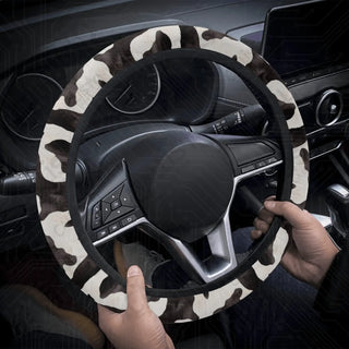 Cow Animal Print Custom Car Steering Wheel Cover - Soft Polyester Design | Perfect Fit & Easy Install