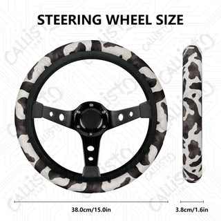 Cow Animal Print Custom Car Steering Wheel Cover - Soft Polyester Design | Perfect Fit & Easy Install