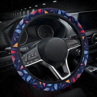 Bright Floral Leaves Custom Car Steering Wheel Cover - Soft Polyester Design | Perfect Fit & Easy Install