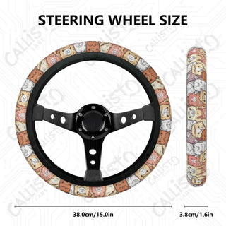 Alpaca Animal Print Custom Car Steering Wheel Cover - Soft Polyester Design | Perfect Fit & Easy Install