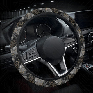 Romantic Floral Grey Roses Custom Car Steering Wheel Cover - Soft Polyester Design | Perfect Fit & Easy Install