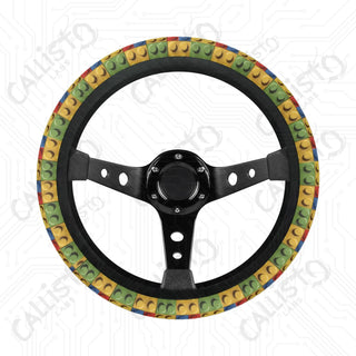 Lego Brick Custom Car Steering Wheel Cover - Soft Polyester Design | Perfect Fit & Easy Install