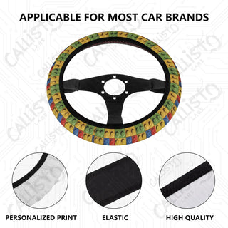 Lego Brick Custom Car Steering Wheel Cover - Soft Polyester Design | Perfect Fit & Easy Install