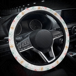 Bright Pastel Boho Hearts Custom Car Steering Wheel Cover - Soft Polyester Design | Perfect Fit & Easy Install