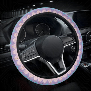 Bright Pastel Groovy Waves Custom Car Steering Wheel Cover - Soft Polyester Design | Perfect Fit & Easy Install