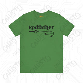 Men’s ’Rodfather’ Fishing Rod Funny Dad Graphic Shirt: Hilarious Father’s Day Gift Idea for Fishing Enthusiasts