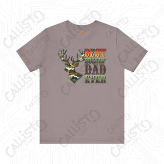 Men’s Funny ’Best Buckin’ Dad Ever’ Shirt: Hilarious Father’s Day Gift Idea for Deer Hunting Dads - Pebble