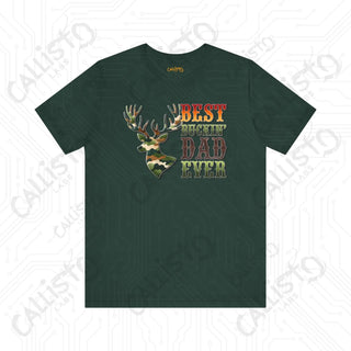 Men’s Funny ’Best Buckin’ Dad Ever’ Shirt: Hilarious Father’s Day Gift Idea for Deer Hunting Dads - Forest