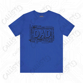 Men’s ’DAD’ Graphic Shirt Celebrating Positive Fatherly Qualities - Perfect Gift for Dads Fathers’ Day Birthday