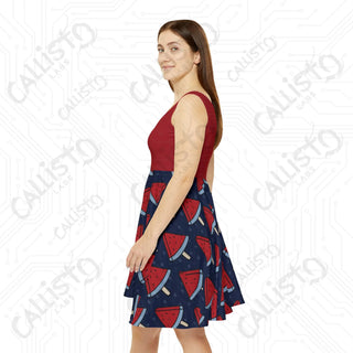 USA Patriotic Watermelon Skater Dress - Women’s July 4th Independence Day Dress - All Over Prints