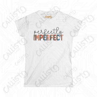 Empowering Women’s Softstyle Tee - ’Perfectly Imperfect’ Inspirational Shirt for Her - White / S - T-Shirt