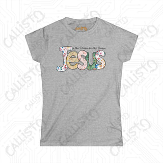 Women’s Softstyle Tee - ’Jesus is the Reason for the Season’ with Floral Design: Inspirational Christian Shirt