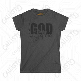 Women’s Softstyle Tee - ’No Worries God’s Got Me’ Inspirational Shirt for Women: Faith-Based Clothing for