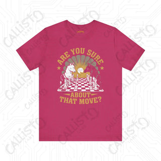 Men’s Chess Shirt - ’Are You Sure About That Move?’ Funny Chess Player Tee for Men - Berry / XS - T-Shirt