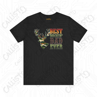 Men’s Funny ’Best Buckin’ Dad Ever’ Shirt: Hilarious Father’s Day Gift Idea for Deer Hunting Dads - Black / XS - T-Shirt