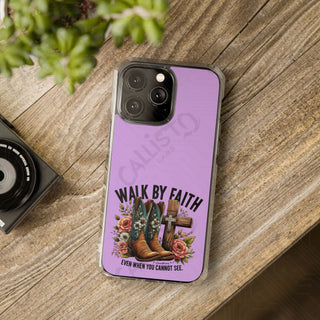 Walk by Faith Even When You Cannot See It 2 Corinthians 5:7 Scripture Magnetic Clear Impact Case for iPhone 14 & 15