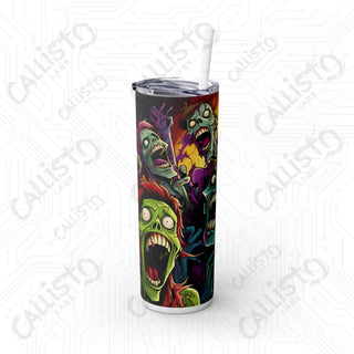 20oz Cartoon Anime Zombies Skinny Tumbler with Straw - Quirky and Stylish Drinkware