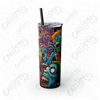 20oz Cartoon Anime Zombies Skinny Tumbler with Straw - Quirky and Stylish Drinkware