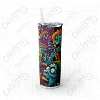 20oz Cartoon Anime Zombies Skinny Tumbler with Straw - Quirky and Stylish Drinkware