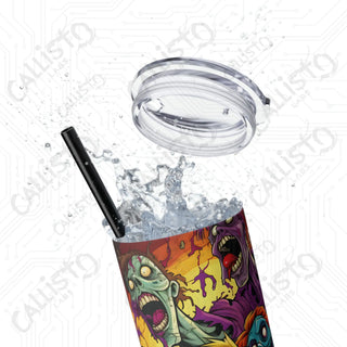 20oz Cartoon Anime Zombies Skinny Tumbler with Straw - Quirky and Stylish Drinkware