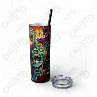 20oz Cartoon Anime Zombies Skinny Tumbler with Straw - Quirky and Stylish Drinkware