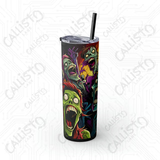 20oz Cartoon Anime Zombies Skinny Tumbler with Straw - Quirky and Stylish Drinkware