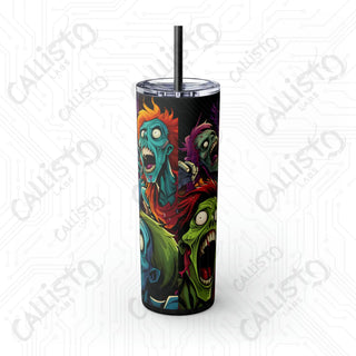 20oz Cartoon Anime Zombies Skinny Tumbler with Straw - Quirky and Stylish Drinkware