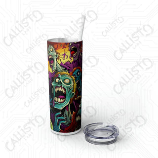 20oz Cartoon Anime Zombies Skinny Tumbler with Straw - Quirky and Stylish Drinkware