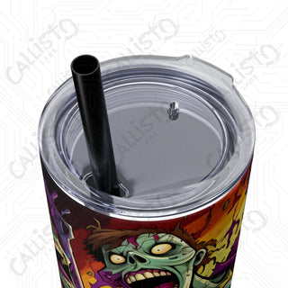 20oz Cartoon Anime Zombies Skinny Tumbler with Straw - Quirky and Stylish Drinkware