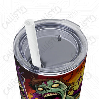 20oz Cartoon Anime Zombies Skinny Tumbler with Straw - Quirky and Stylish Drinkware